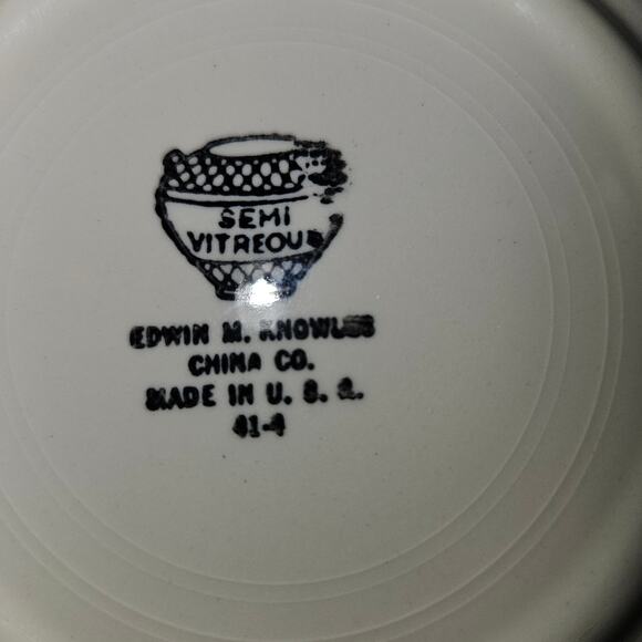 Edwin Knowles Semi Vitreous Floral 6" Saucer Gold Trim USA - Picture 4 of 4